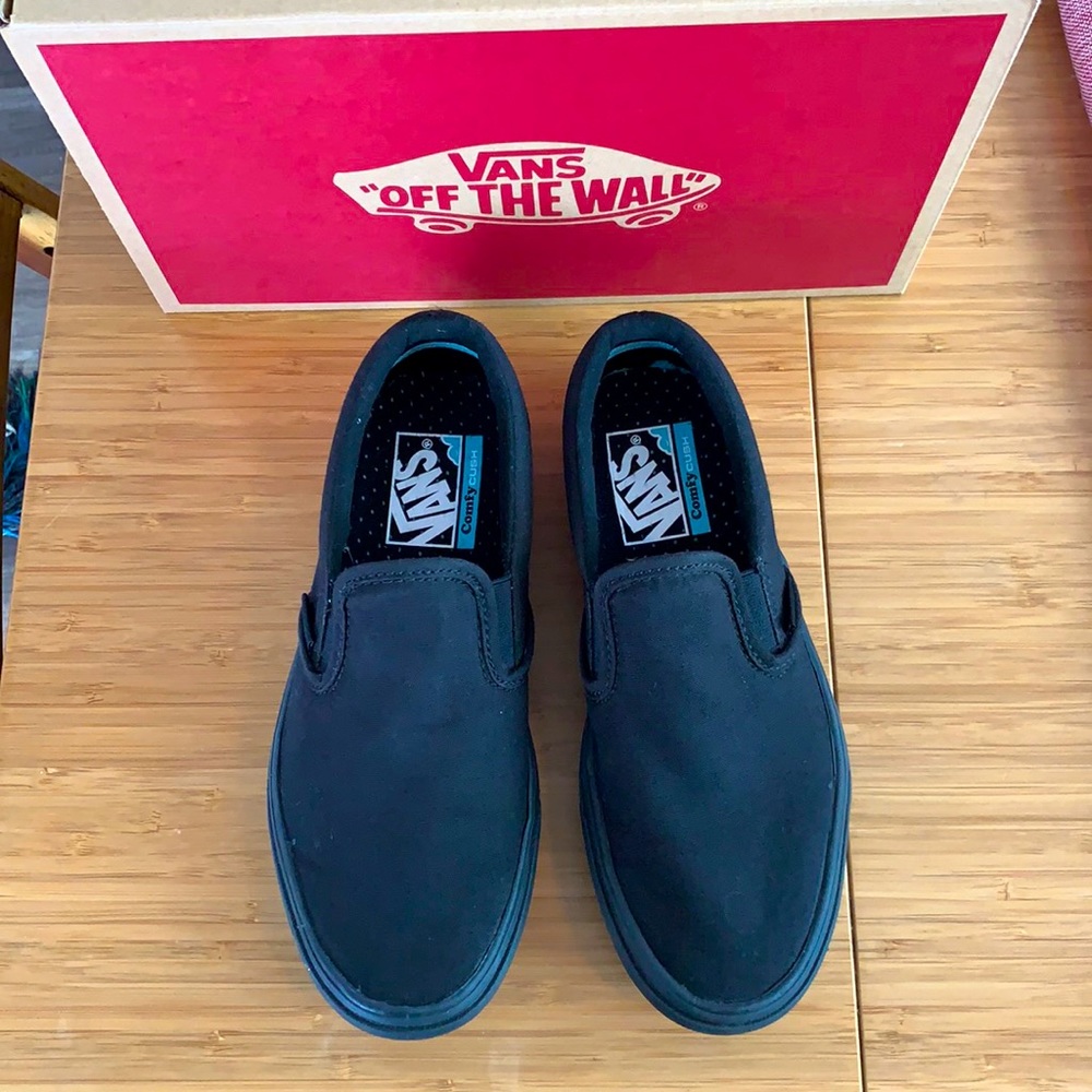 Vans Comfy Cush black slip on shoes NWOT!